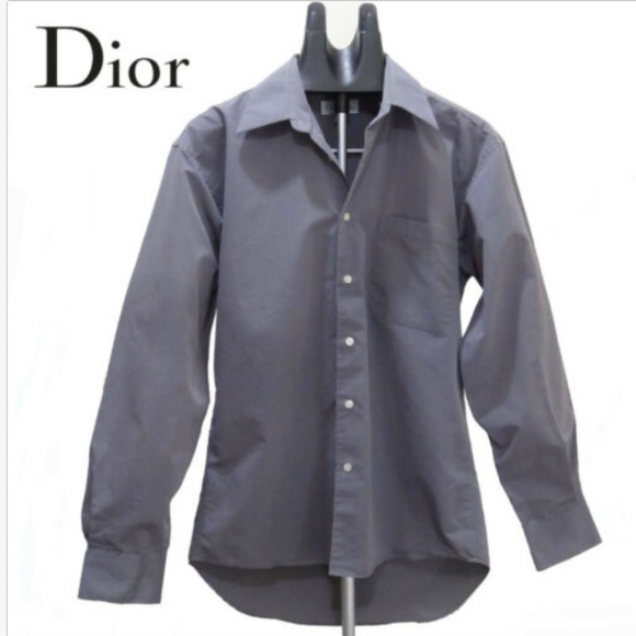 Christian Dior Mens Shirt Gray Casual S15 34/35 - Picture 2 of 6